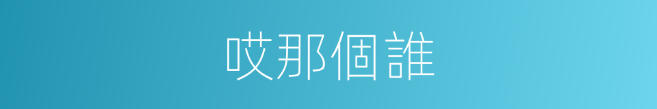 哎那個誰的同義詞