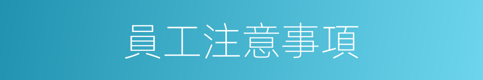 員工注意事項的同義詞