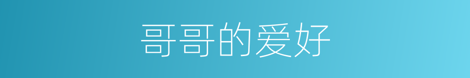 哥哥的爱好的同义词