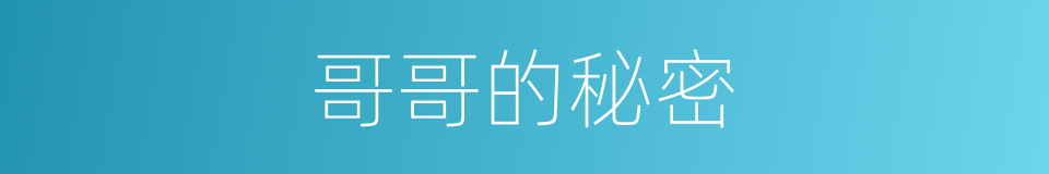 哥哥的秘密的同义词