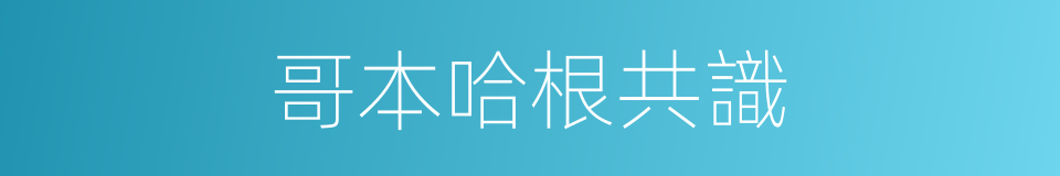 哥本哈根共識的同義詞