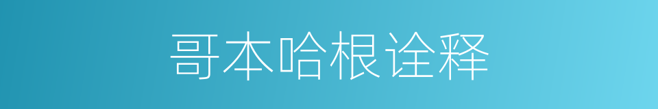 哥本哈根诠释的同义词