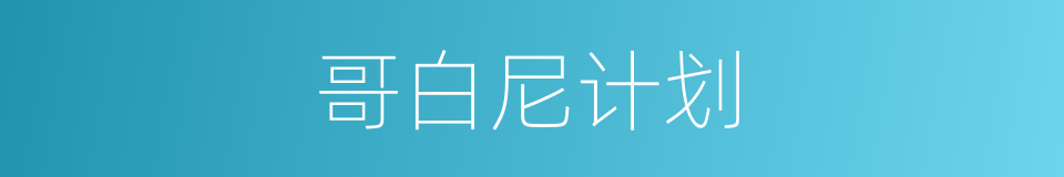 哥白尼计划的同义词