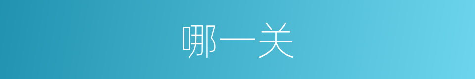 哪一关的同义词