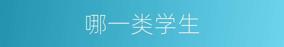 哪一类学生的同义词