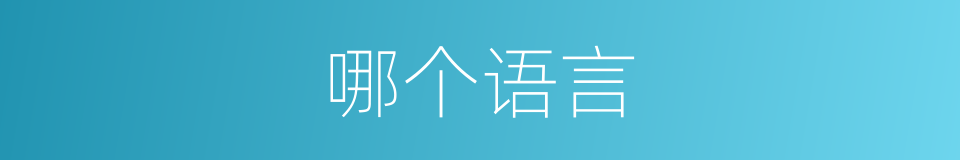 哪个语言的意思