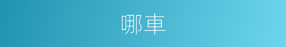 哪車的意思