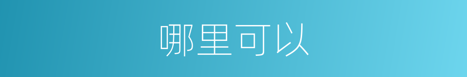 哪里可以的意思