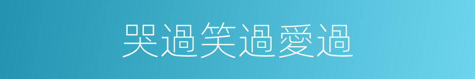 哭過笑過愛過的同義詞