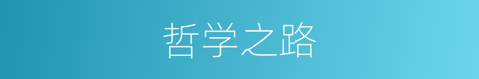哲学之路的同义词