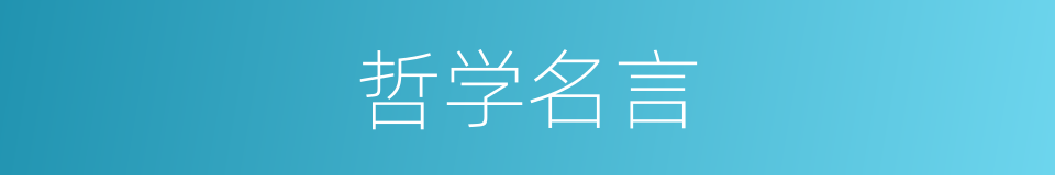 哲学名言的同义词