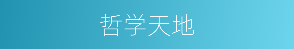 哲学天地的同义词
