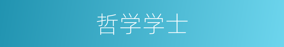 哲学学士的同义词