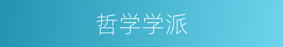 哲学学派的同义词