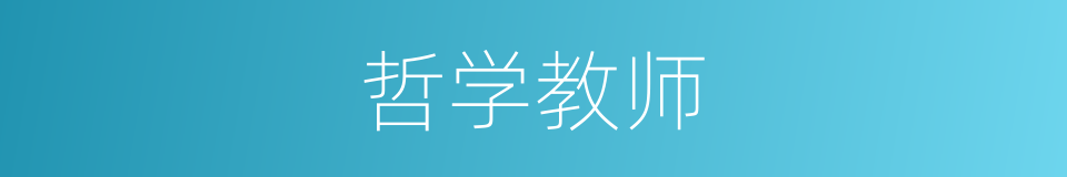 哲学教师的同义词