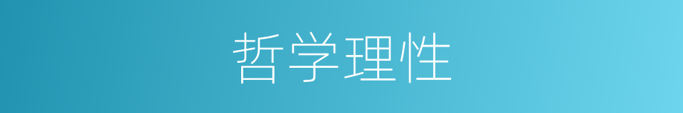 哲学理性的同义词