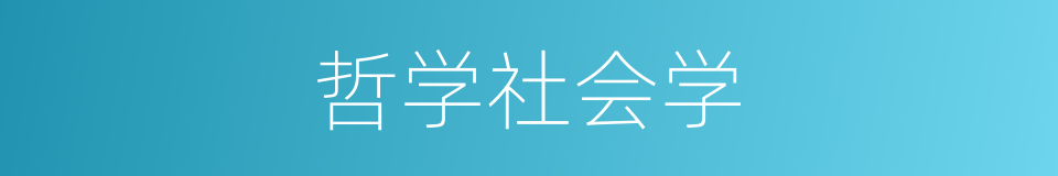 哲学社会学的同义词