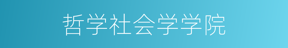 哲学社会学学院的同义词