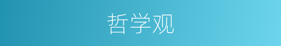 哲学观的同义词