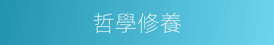 哲學修養的同義詞