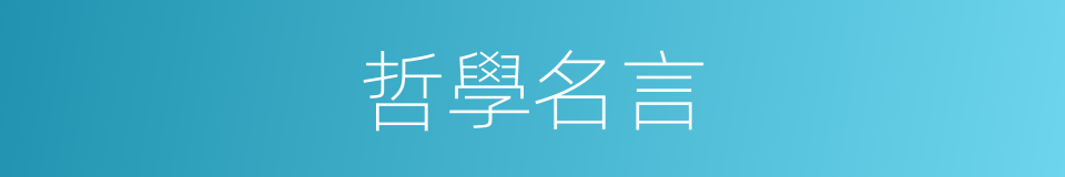 哲學名言的同義詞