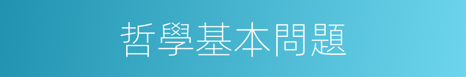 哲學基本問題的同義詞