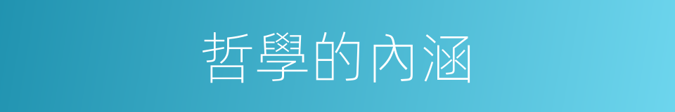 哲學的內涵的同義詞