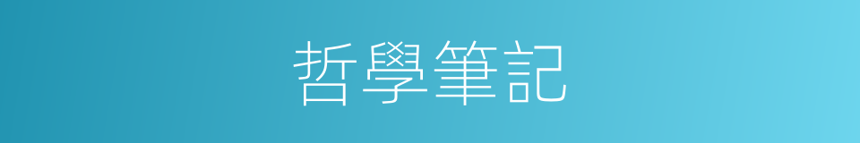 哲學筆記的同義詞