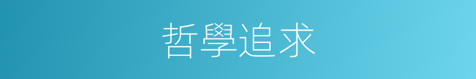 哲學追求的同義詞