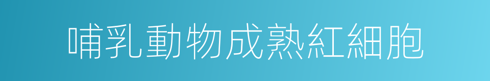 哺乳動物成熟紅細胞的同義詞