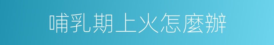 哺乳期上火怎麼辦的同義詞