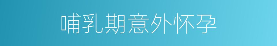 哺乳期意外怀孕的同义词