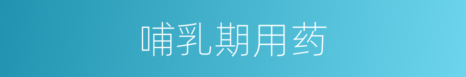 哺乳期用药的同义词