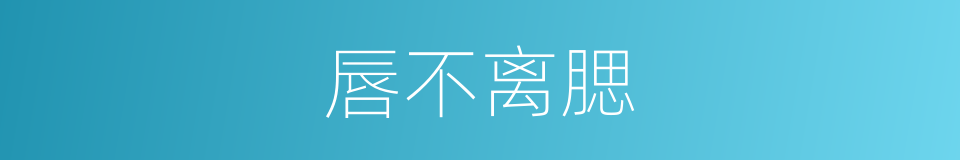 唇不离腮的同义词