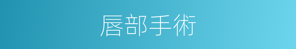 唇部手術的同義詞