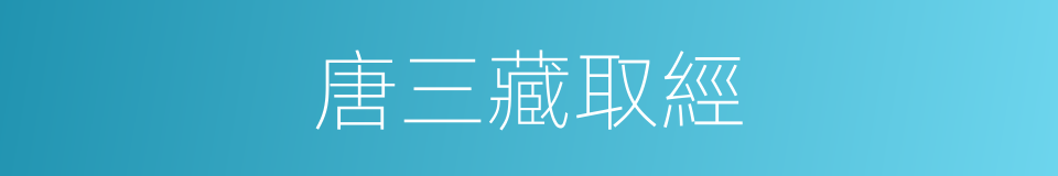 唐三藏取經的同義詞