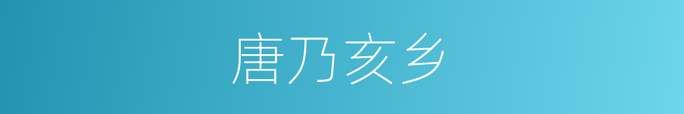 唐乃亥乡的同义词