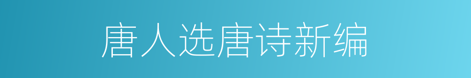 唐人选唐诗新编的同义词