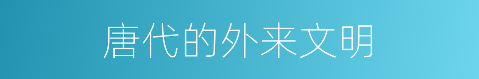 唐代的外来文明的同义词