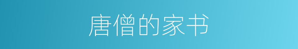 唐僧的家书的同义词