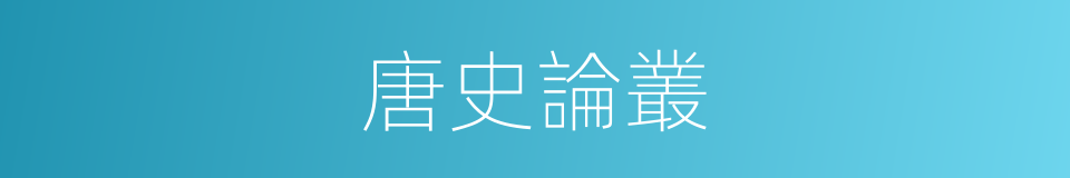 唐史論叢的同義詞