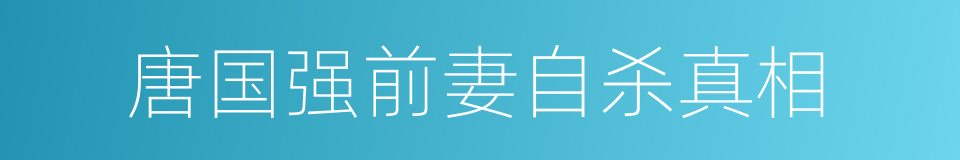 唐国强前妻自杀真相的同义词