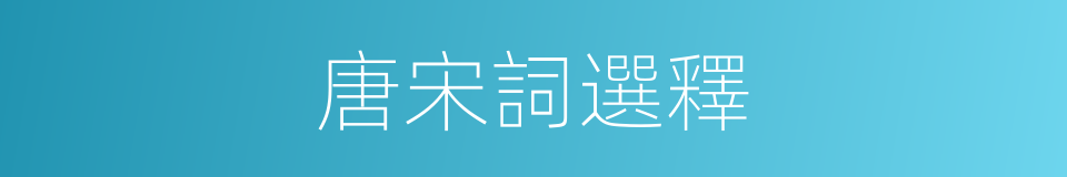 唐宋詞選釋的同義詞