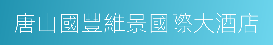 唐山國豐維景國際大酒店的同義詞
