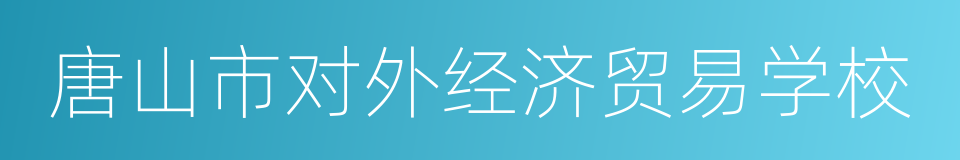 唐山市对外经济贸易学校的同义词