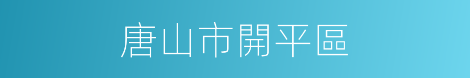 唐山市開平區的同義詞