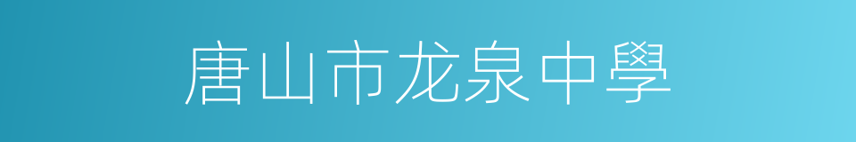 唐山市龙泉中學的同義詞