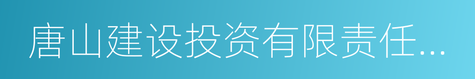 唐山建设投资有限责任公司的同义词