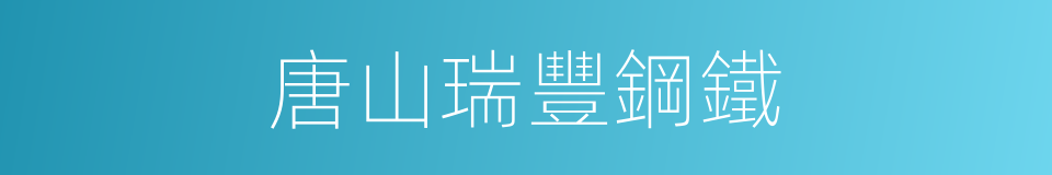 唐山瑞豐鋼鐵的同義詞