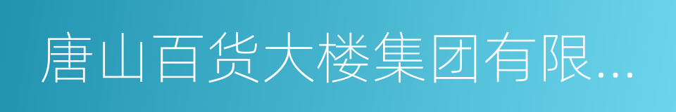 唐山百货大楼集团有限责任公司的同义词